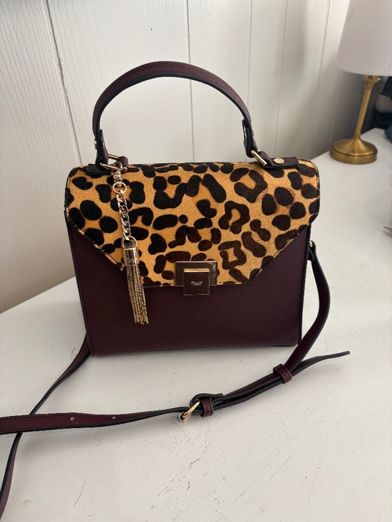 Dune London Handbags - Dune London Leopard Flap Satchel Handbag - Brown & Tan